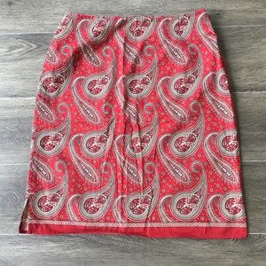 Liz Claiborne Lizsport Women’s Red Paisley Pencil Skirt Size 14